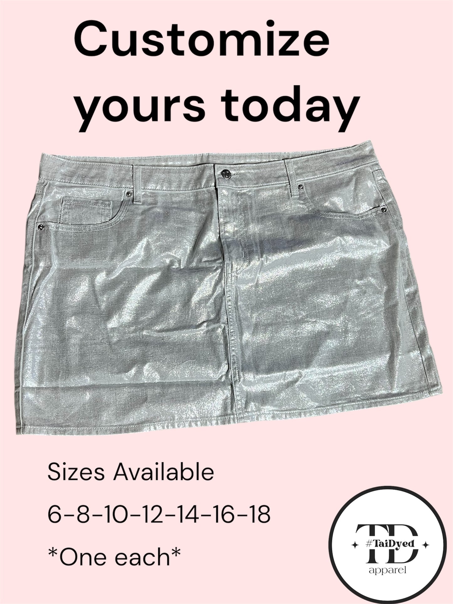 Custom Jean Sparkle Mini Skirt