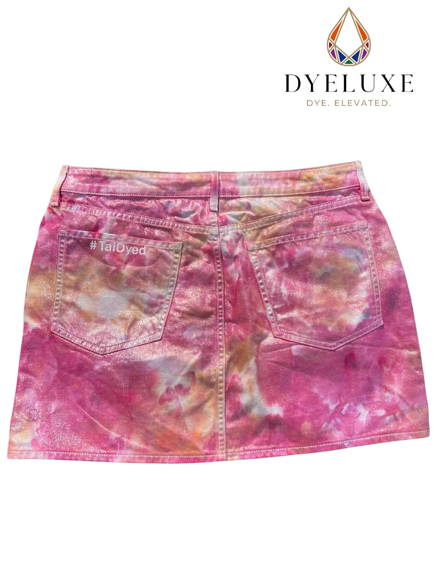 Pink Fire Sparkle Jean Skirt