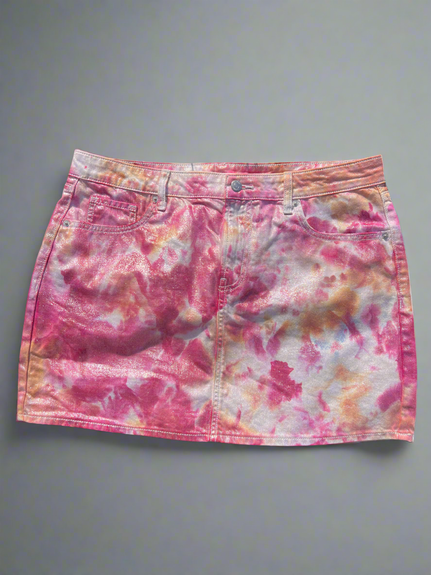 Fuchsia Sparkle Jean Skirt