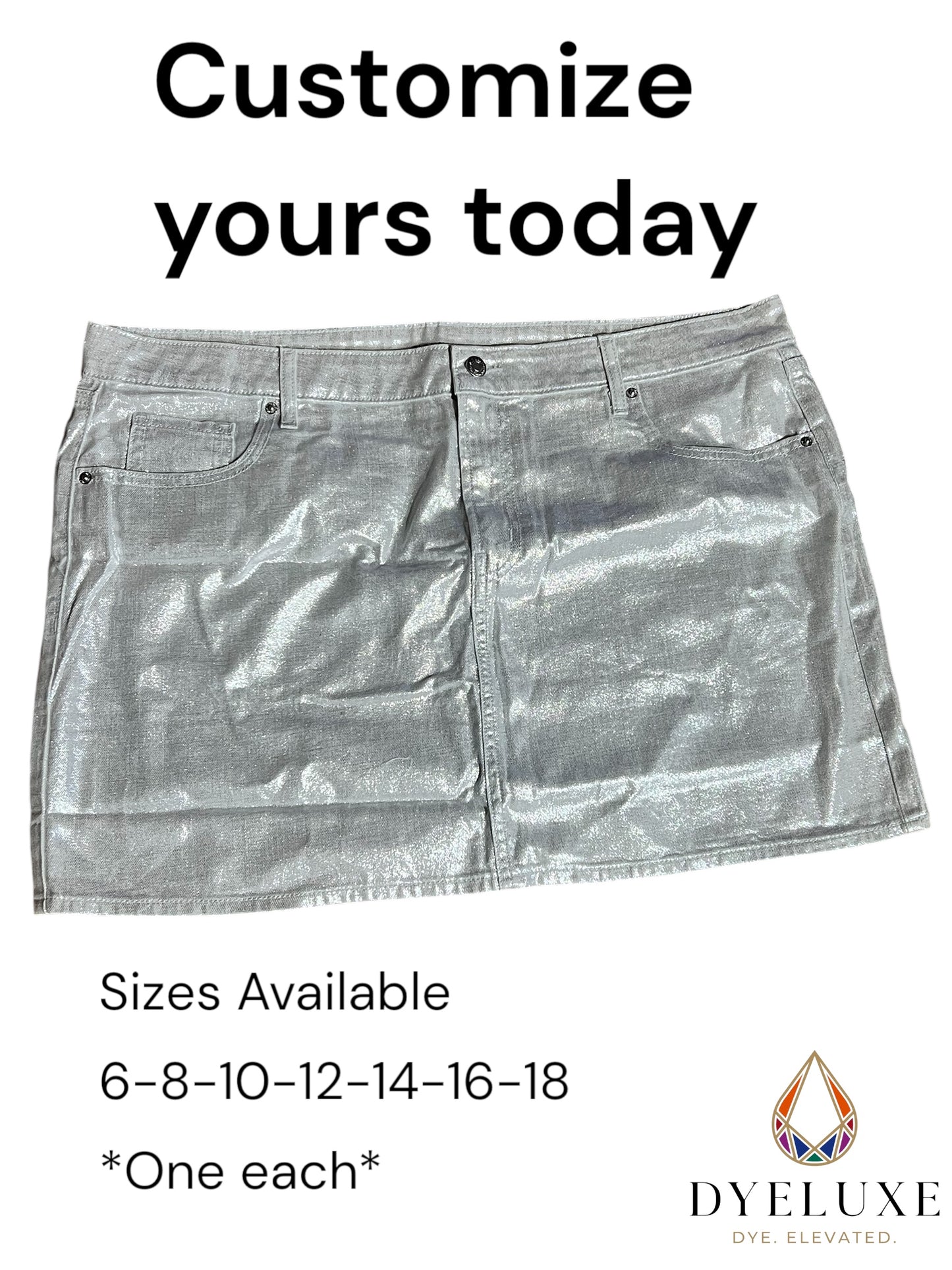 Custom Jean Sparkle Mini Skirt