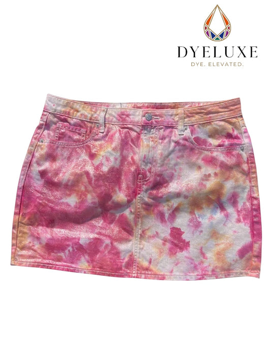 Pink Fire Sparkle Jean Skirt